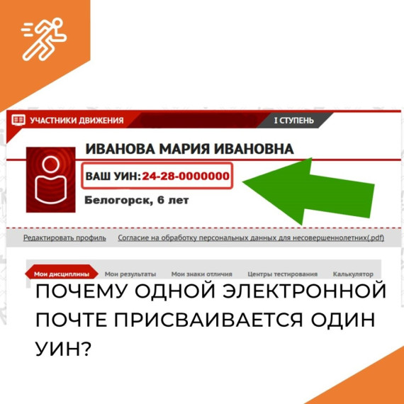 УИН ВФСК ГТО — уникальный идентификационный номер..